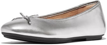 FitWear Delicato Bow Ballerina Loafer Slipper im Metallic Look