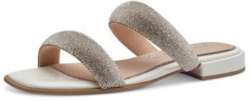 Marco Tozzi Pantoletten Blockabsatz Glitzer Ivory Patent