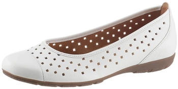 Gabor Ballerina Slipper Halbschuh luftigem Lochmuster weiß