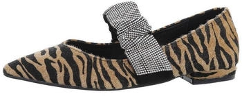 Ital Design Damen Ballerina beige schwarz