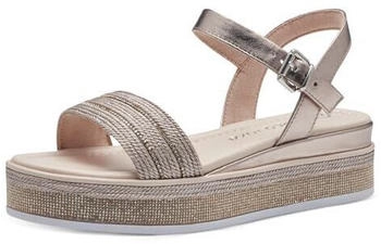 Marco Tozzi Sandalen Keilabsatz Glitzer Vegan metallisch rose metallic