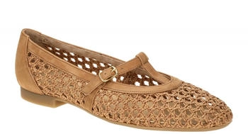 Paul Green Mary Jane Ballerinas braun geflochten 1143