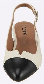 Heine Ballerina beige schwarz Leder 96812903-39