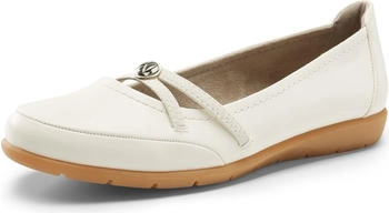 Dream Pairs Ballerinas Kreuzriemenbesatz wei&szlig;