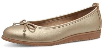 Marco Tozzi Ballerinas Runde Spitze Schleife gold