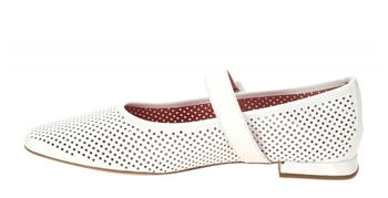 Högl Dolly Mary Jane Ballerina Schuhe weiß gelocht 0964