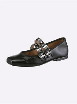 Heine Ballerina 35 schwarz Leder Lackleder 19704218