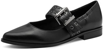 Marco Tozzi Ankle Strap Ballet Flat with Pointed Shape (2-22128-45) schwarz