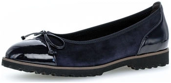 Gabor Ballerina Flats Chunky Slipper with comfortable rubber trim blau
