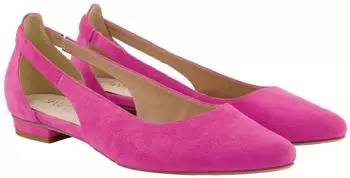 Ulla Popken Leather, Cut-Out, Width H Ballerinas orientpink