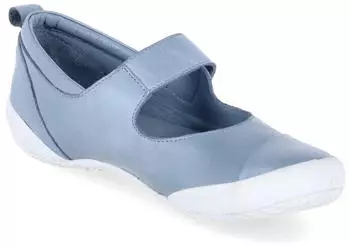 Andrea Conti Women's Leather Strap Ballerina with Velcro Closure (0341066) blau