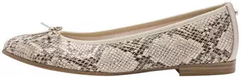 Tamaris Women's Classic Ballerina with Bow Vegan Antislide Heel (1-22154-46) beige snake