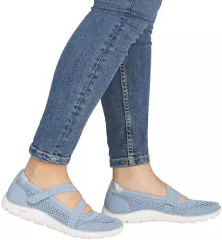 Remonte Dorndorf Strap Ballerina Velcro Shoe with Lite&acute;n Soft Features aqua