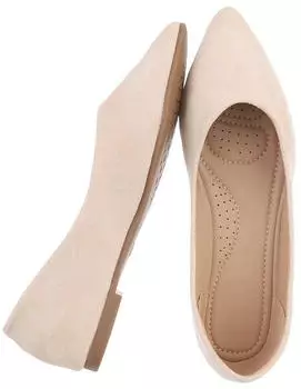 Ital Design Elegant Ballerina Block Heel beige