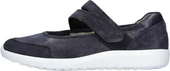 Waldl&auml;ufer K-IRA Soft Strap Ballerina Slip-On Shoe with Velcro Strap Comfort Shoe K-Width (634K31) dunkelblau