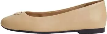 Tommy Hilfiger TH PLATE LEATHER BALLERINA beige desert