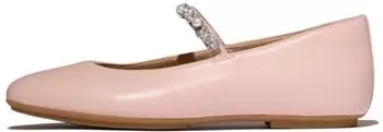 FitWear DELICATO Pearls-and-Crystal Leather Ballet Flats faded blush