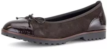 Gabor Ballerina Block Heel Slip-On with Decorative Bow mokka