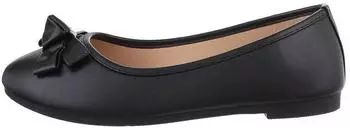 Ital Design Women's Casual Ballet Flat Block Heel Classic Ballerinas schwarz
