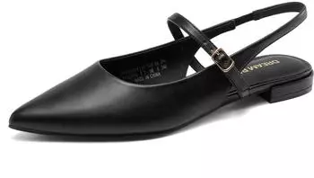 Dream Pairs Women's Pointed Slingback Ballet Flats schwarz