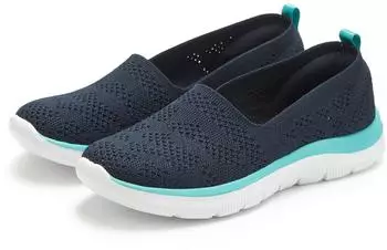 Lascana Ballerina Slip-On Sneaker Ultralight VEGAN navy/türkis