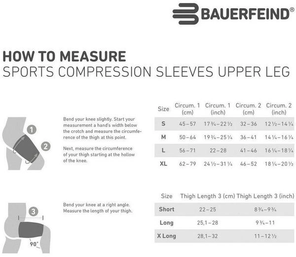 Bauerfeind Sports Kompressionsbandage Oberschenkel schwarz extra long XL