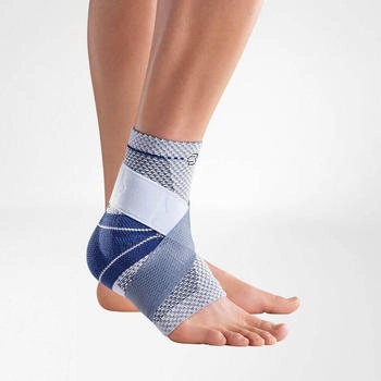 Bauerfeind MalleoTrain Plus - Fu&szlig;gelenkbandage - extra Stabilit&auml;t f&uuml;r die Fu&szlig;gelenk- und Sehnen - rechter Fu&szlig; - Gr&ouml;&szlig;e 6 - Farbe Titan
