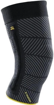 Medi Genumedi Emotion 3.0 sportliche Kniebandage mit Silikon Quarz Pelotte extraweit schwarz/gelb (K100613)