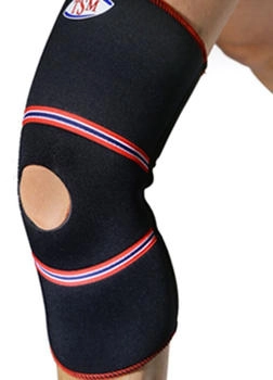 TSM Kniebandage mit Patella-Aussparung und TT-Einsatz schwarz XS