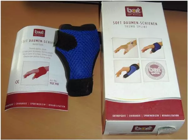 Bort Soft Daumen-Schiene kurz blau Gr. S