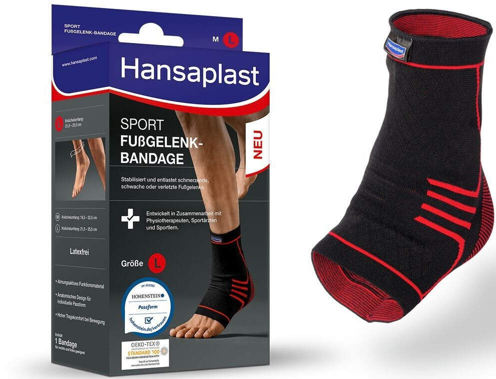 Hansaplast Sport Fußgelenk-Bandage Gr. L Test TOP Angebote ab 11,96 €  (Oktober 2023)