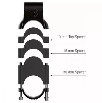 Deda Parabolica/Fastblack 2 Riser Spacer Kit, schwarz