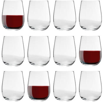 LAV 12x Gaia 475ml Stiellose Rotweingläser - Groß Glas Weiß Rose Kein Stamm