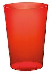 Playflip 900 Mehrweg Becher rot transparent Plastikbecher 230ml Wiederverwendbar bunt
