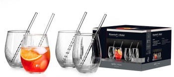 Ritzenhoff & Breker Party-Set SPRITZ 8-teilig 4 Trinkgläser und 4 Glas-Trinkhalme