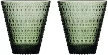 iittala Kastehelmi Glas 2er Pack Tannengrün