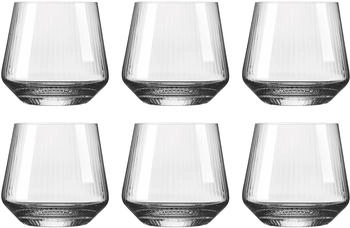 Ritzenhoff 6281002 Wasserglas 410 ml, Serie Sonnenschliff, 6 Stück Trinkgläser mit Relief, Geschenkset
