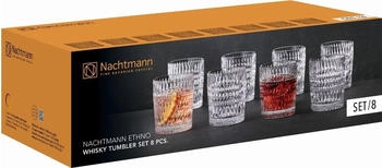 Nachtmann 8teiliges BecherSet, Trinkgläser mit Schliff, Kristallglas, 304 ml, Ethno, 105799