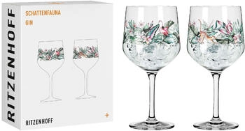 Ritzenhoff 3691003 GinGlas 700 ml Serie Schattenfauna Set 2 St&uuml;ck Kelche mit Tiermotiv Leopard