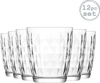 LAV Artemis Wasserbecher Gläser 340ml - Packung mit 12 Tisch Gläser für Alkoholfreie Getränke / Saft