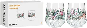 Ritzenhoff Gin Tumbler 2er Set Schattenfauna 005 006, Kristallglas, 710 ml