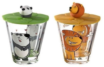 Leonardo Bambini Kinderbecher mit Deckel 2er Set Gl&auml;ser 2 ct
