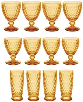 Villeroy & Boch Glas Boston Coloured Wein & Longdrinkgläser 12er Set, Glas, saffron