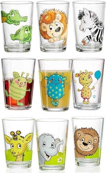 Ritzenhoff & Breker Kinderbecher verschiedene Motive Kindergläser 205 ml 9er Set, Glas
