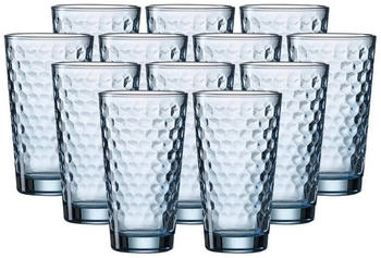 Ritzenhoff & Breker Longdrinkglas Favo Longdrinkgläser 400 ml 12er Set, Glas, Blau