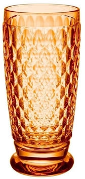 Villeroy & Boch Boston Apricot Longdrinkgläser 4er Set, 400 ml Kristallglas für Cocktails Orange