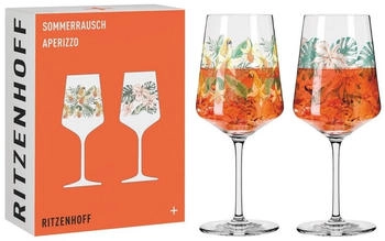 Ritzenhoff 6221001 AperitifGlas 2erSet 500 ml Serie Sommerrausch floraler Stil, mehrfarbig