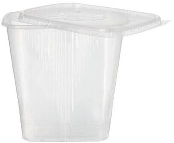 Papstar Verpackungsbecher mit Deckel, PP eckig 500 ml transparent (95076)