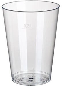 Papstar 50 Trinkbecher, PS 0,2 l Ø 7,5 cm x H: 9,7 cm glasklar Mindestbestellmenge 20 Stück
