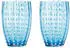 Zafferano Perle Trinkglas mundgeblasen aquamarin 32cl, 2er-Set (PR00103)